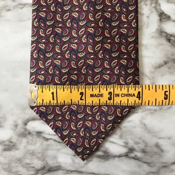 Colorz by Boss Men’s Tie Red and Blue Paisley Inspired Print - Picture 3 of 3